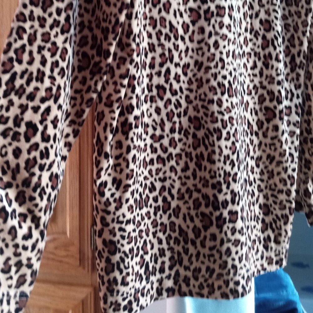 Charter Club Animal Print Velour Pajama Top - Picture 6 of 7